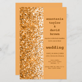 Convite Moderno para Casamento Glitter Dourado Orç