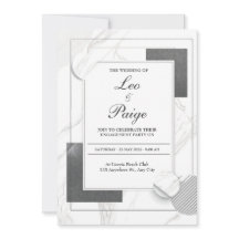 Convite Moderno para Casamento Marbled
