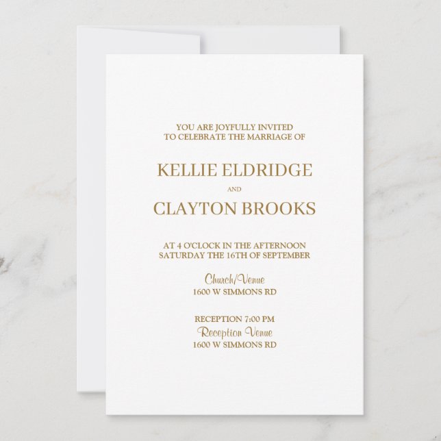 Convite Moderno para Casamento Minimalista (Frente)