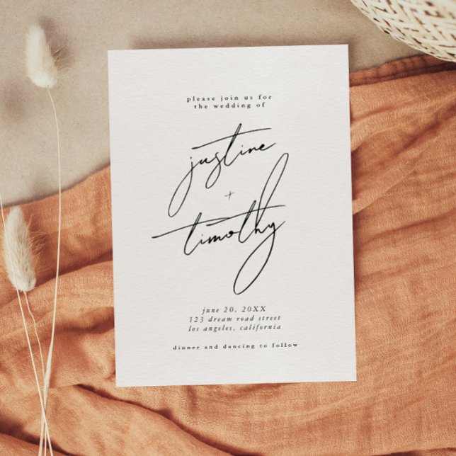 Convite Moderno para Casamento Minimalista (Criador carregado)