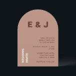 Convite Moderno para Casamento Mocha Brown<br><div class="desc">Este belo convite de casamento moderno mostra branco e marrom de duas tonalidades. (Há um chocolate escuro mocha marrom e há também um tom mais claro de mocha marrom). O convite é fácil de personalizar online antes de fazer pedidos.</div>