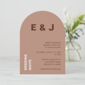 Convite Moderno para Casamento Mocha Brown