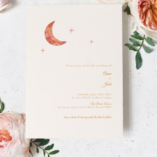 Convite Moderno para Casamento Terracotta Moon