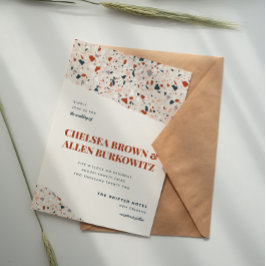 Convite Moderno para Casamento Terrazzo Slab