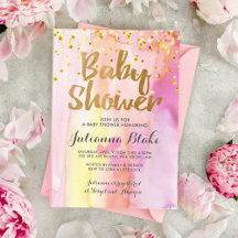 Convite Moderno para Chá de fraldas de Garota