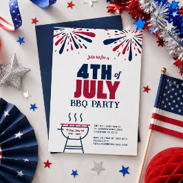 Convite moderno para churrasco do 4 de julho com t