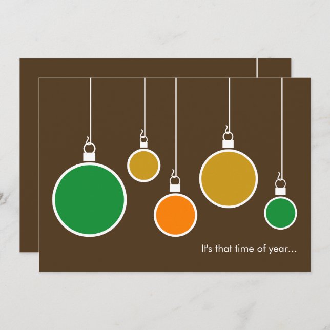 Convite Moderno para Feriados - Castanho Chocolate (Frente/Verso)