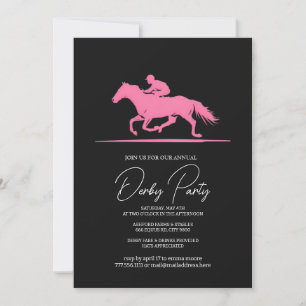 Convite moderno para festa de Derby Preto Cavalo R