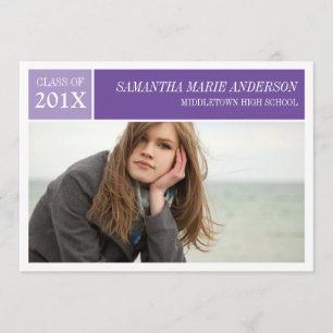 Convite Moderno para Graduação em Chic - Roxo / 