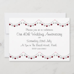 Convite moderno para o 40º aniversário de casament