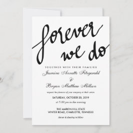 Convite Moderno Para Sempre Fazemos Casamento De Caligrafi