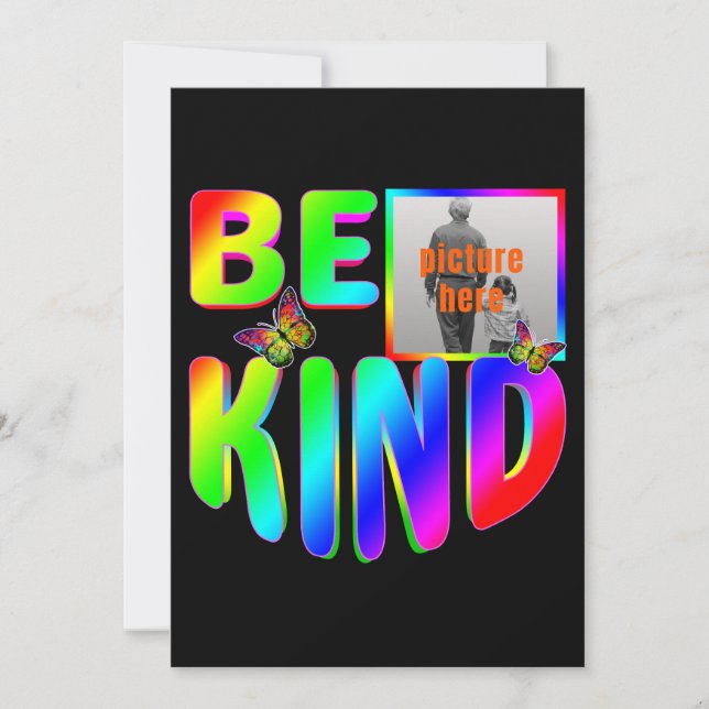 CONVITE MODERNO PERSONALIZADO SEJA GENTIL COLORIDO ARCO-ÍR (Frente)