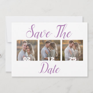Convite Moderno personalizável Salve a data com fotos