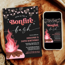 Convite Moderno Pessegueiro Rosa Bonfire, Bacia Bo
