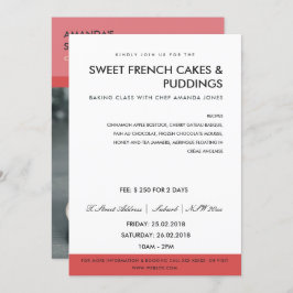 CONVITE MODERNO PINK RED PHOTO WORKSHOP INVITE MODELO