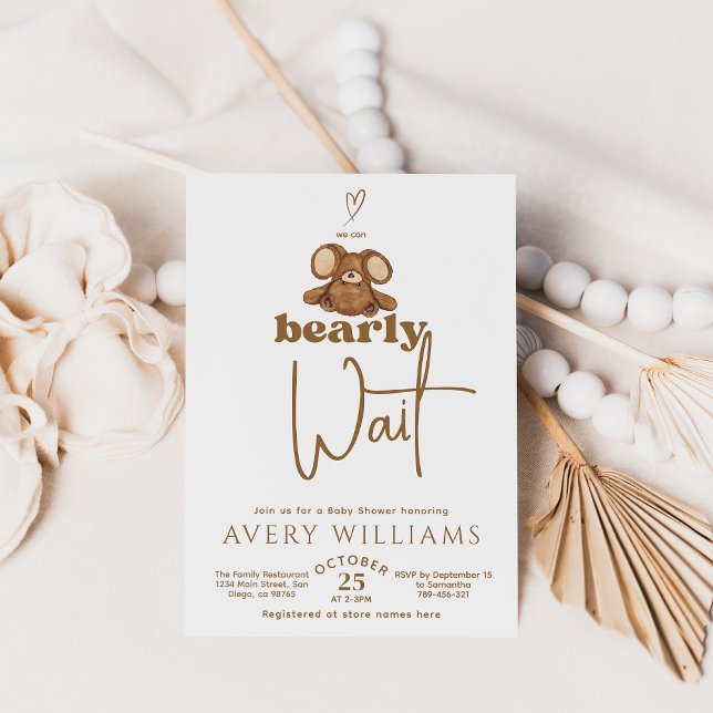 Convite Moderno Podemos Ampliar Chá de fraldas De Espera (Criador carregado)