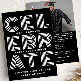 Convite MODERNO PRETO E BRANCO | Classe do FORMANDO 2024