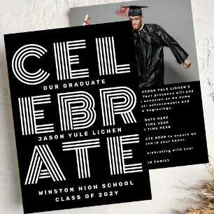 Convite MODERNO PRETO E BRANCO   Classe do FORMANDO 2024