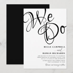 Convite Moderno Realizamos Casamento Preto e Branco