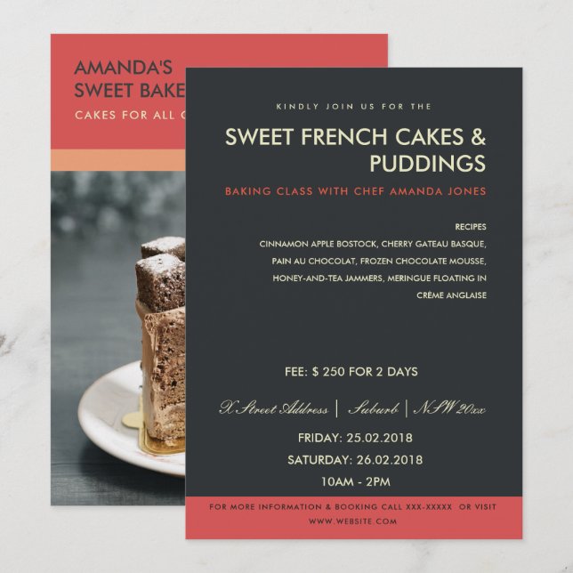 CONVITE MODERNO RED BLACK PHOTO WORKSHOP INVITE MODELO (Frente/Verso)