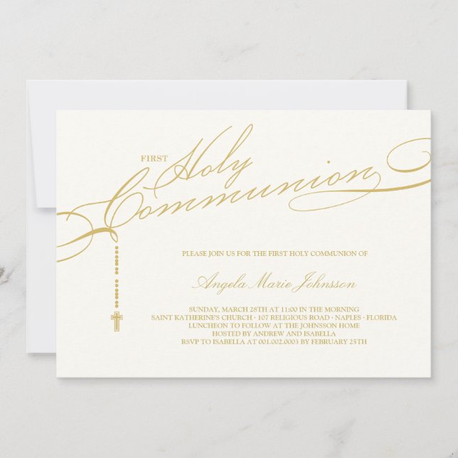 Convite Moderno Rosário Primeira Sagrada Foto Comunitária  (Frente)