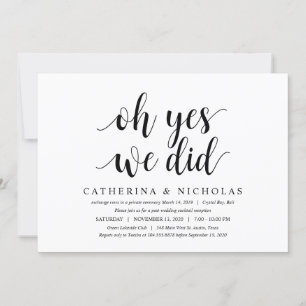 Convite Moderno Rústico, Casamento às Pressas com Letra Pr