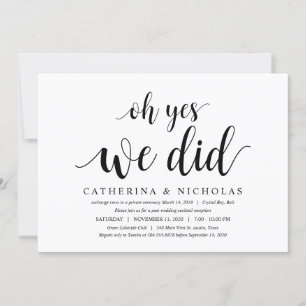 Convite Moderno Rústico, Letra Preta, Casamento Intimo