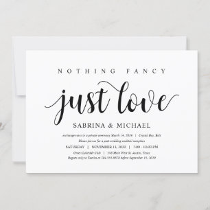Convite Moderno Rústico, Letra Preta, Casamento Intimo