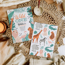 Moderno Safari Animais Selvagens Um primeiro anive