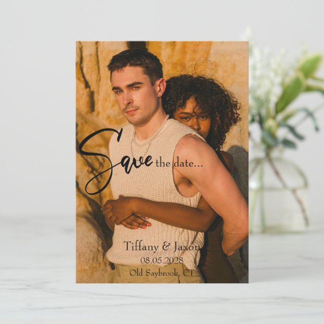 Convite Moderno Salvar a Data (Em pé/Frente)