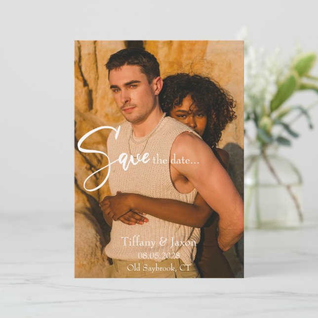 Convite Moderno Salvar a Data (Em pé/Frente)