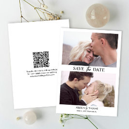 Convite Moderno Salve A Data Foto Código QR Casamento