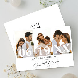 Convite Moderno Salve a Data Foto Código QR Casamento