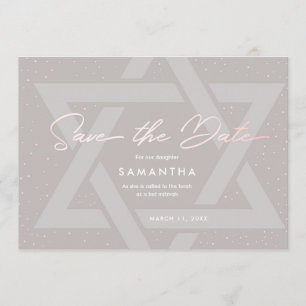 Convite Moderno Save the Date de Bat Mitzvah