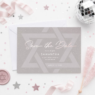 Convite Moderno Save the Date de Bat Mitzvah