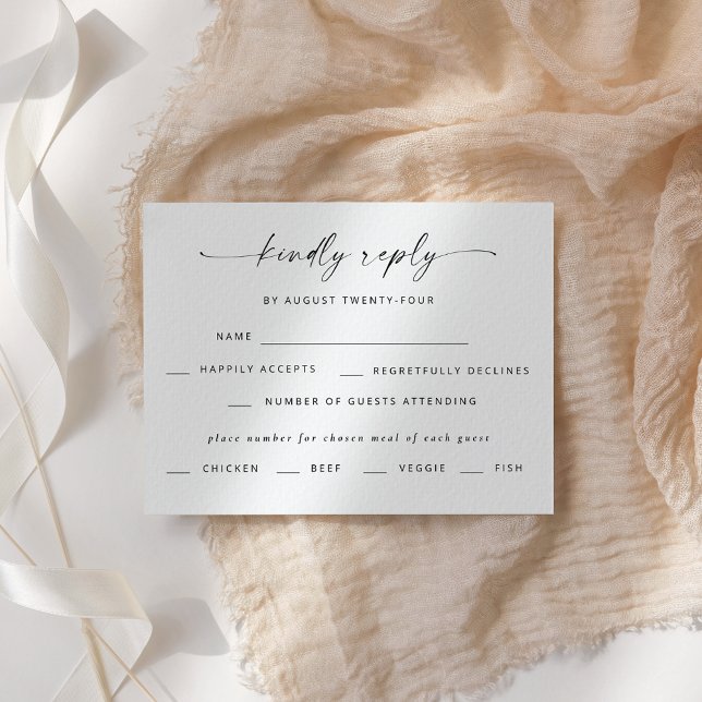Convite Moderno Script de Casamento Elegante RSVP (Criador carregado)