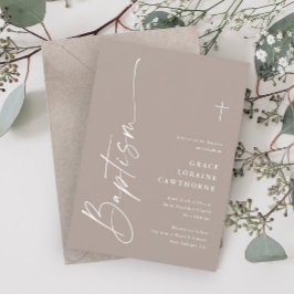 Convite Moderno Script Elegante Neutro em Gênero Boho Bati