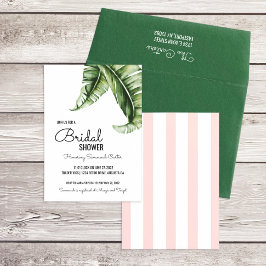 Convite Moderno século Médio Banana Leaf Chá de panela Inv