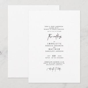 Convite Moderno Simples Ambos Estabelece Casamento entre P