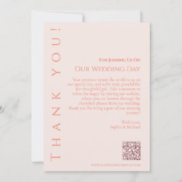 Convite Moderno Simples Blush Weding Obrigado-