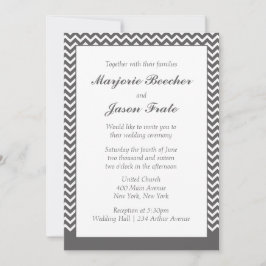 Convite Moderno Simples de Casamento Chevron - Cin