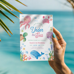 Convite Moderno sob o Partido do primeiro aniversario das 