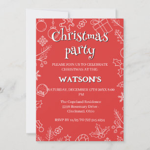 Convite moderno Sparkle e Cheer: festa de Natal