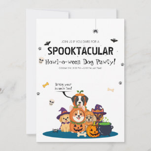 Convite Moderno Spooktacular Howl O Weed Dog Halloween Par