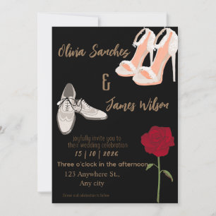Convite Moderno Sr e Sra casamento dourado