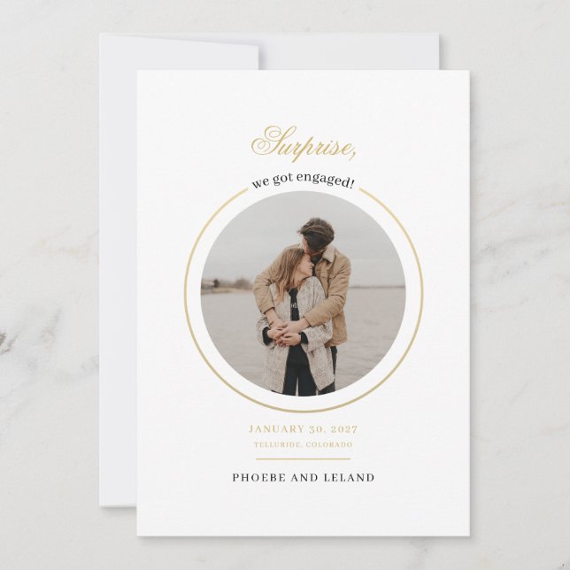 Convite Moderno, temos Festa de noivado de Fotos Envolvida (Frente)