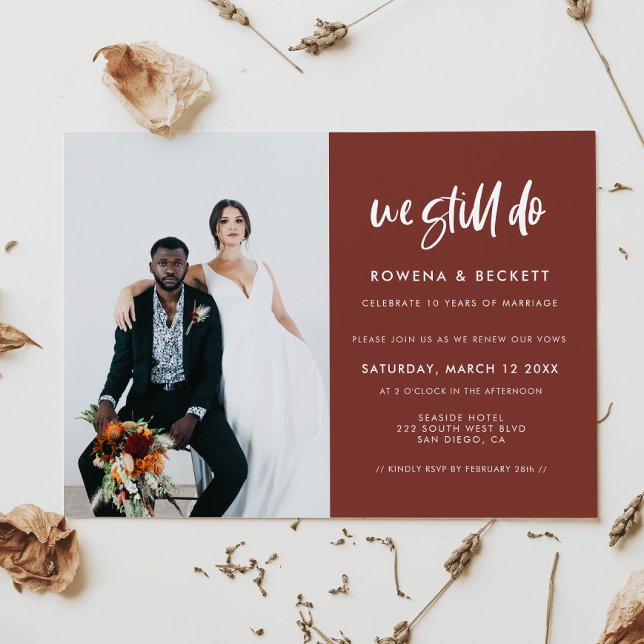 Convite Moderno terracotta Ainda fazemos foto de renovação (Criador carregado)