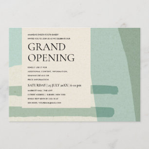 CONVITE MODERNO TRENDY ABSTRATO ART AQUA BLUE GRAND OPENT