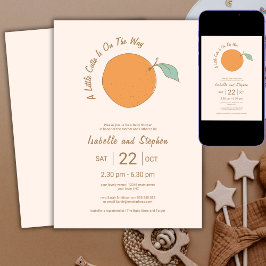 Convite Moderno Um Pequeno Chá de fraldas De Tangerina