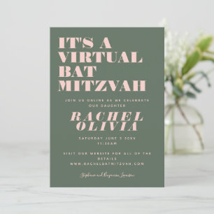 Convite Moderno Virtual Link e Green Bat Mitzvah